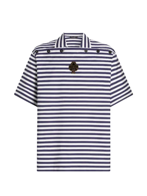 Dolce & Gabbana striped cotton polo shirt Blue G8UE9ZFR527