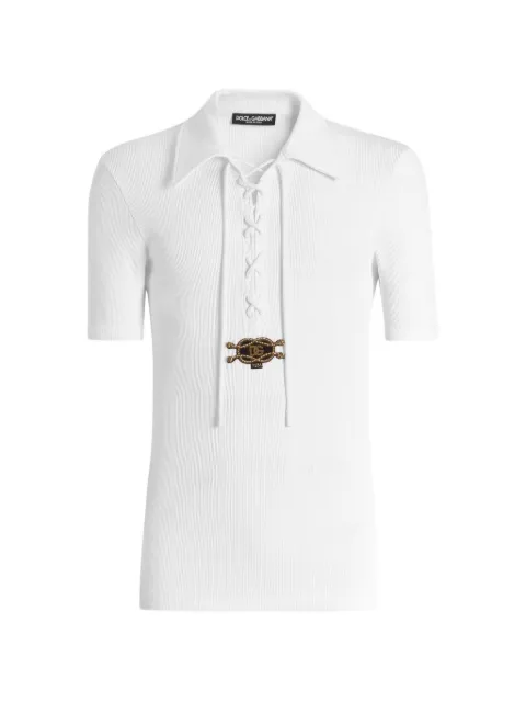 Dolce & Gabbana cotton interlock serafino shirt White G8SR0ZFUGFJ
