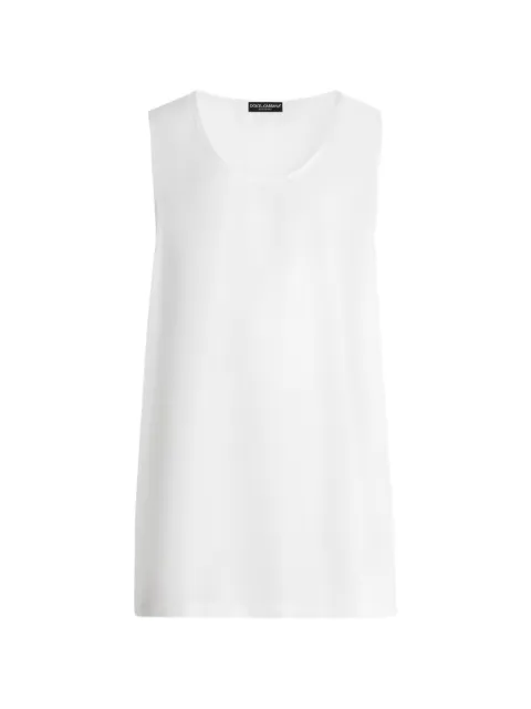 Dolce & Gabbana silk twill tank top White G8RO5TFU1XB