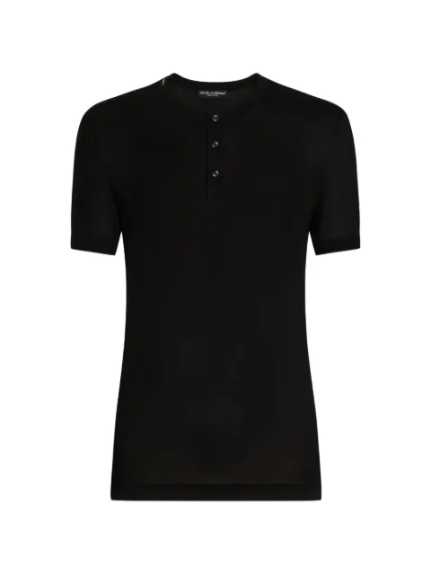 Dolce & Gabbana silk serafino T-shirt Black G8QK3TG7P0F