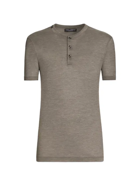 Dolce & Gabbana silk serafino T-shirt Brown G8QK3TG7P0F