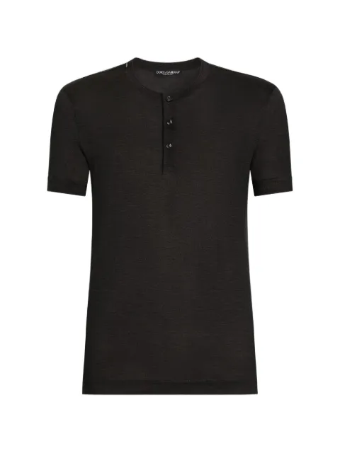 Dolce & Gabbana silk serafino T-shirt Grey G8QK3TG7P0F