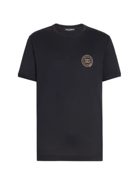 Dolce & Gabbana cotton T-shirt with patch Blue G8PV1ZG7Q2N