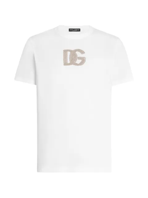 Dolce & Gabbana cotton T-shirt with patch White G8PV1ZG7Q1YW0800