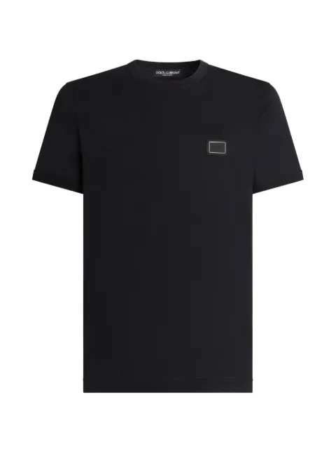 Dolce & Gabbana logo plaque cotton T-shirt Blue G8PV1TG7Q1Q