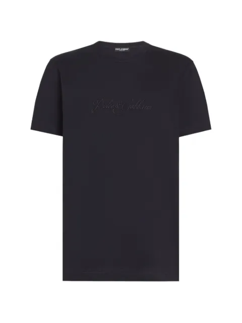 Dolce & Gabbana logo-embroidered T-shirt Blue G8PT1ZG7P9K