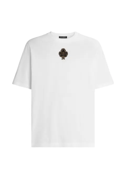 Dolce & Gabbana cotton T-shirt with patch White G8PN9ZG7Q2M