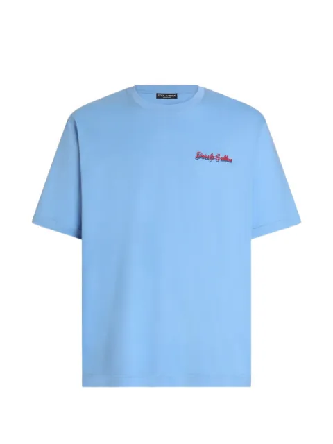 Dolce & Gabbana cotton T-shirt with logo Blue G8PN9ZG7Q1W