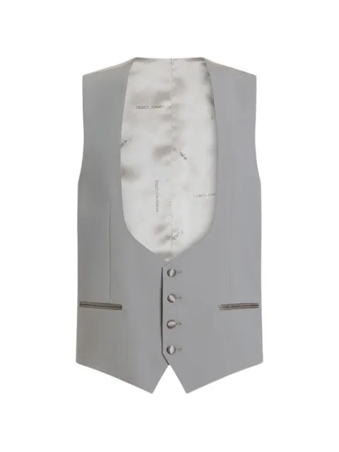 Dolce & Gabbana micro-rib tuxedo vest Grey G712UTFUBG3