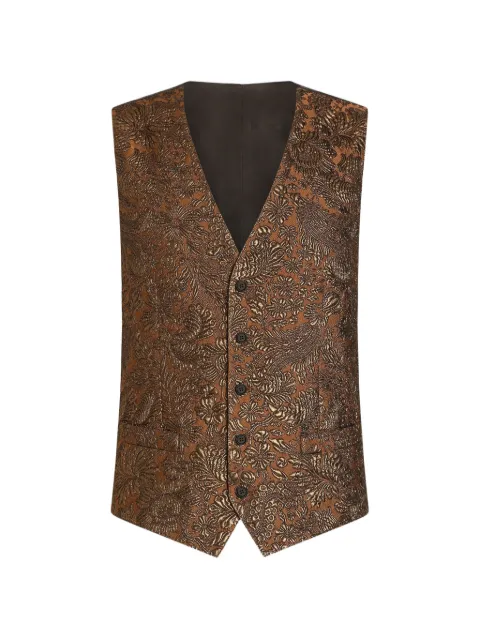 Dolce & Gabbana single-breasted brocade vest Brown G702UTFJZAN