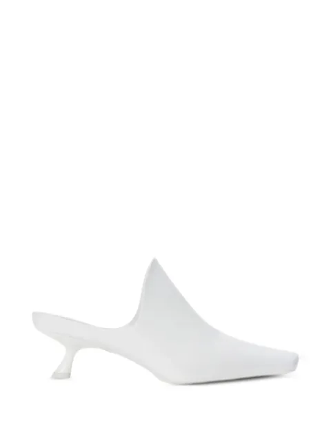 LOEWE Emily square-toe kitten-heel mules White L814379X67