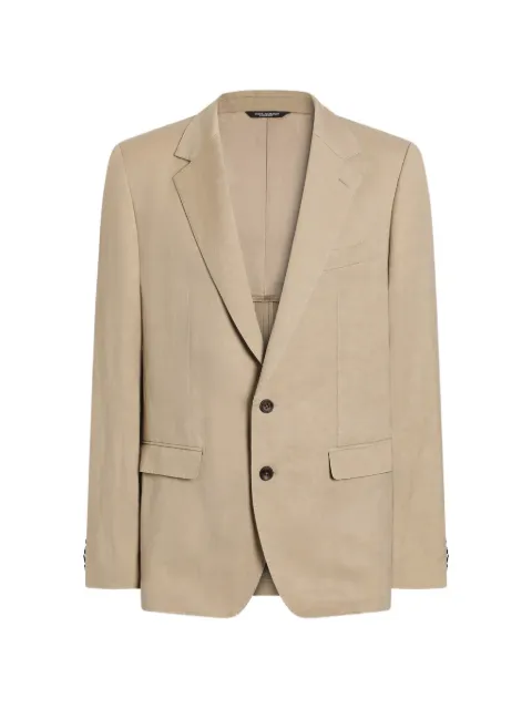 Dolce & Gabbana Martini Light single-breasted linen jacket Neutrals G2XE2TFUTDV