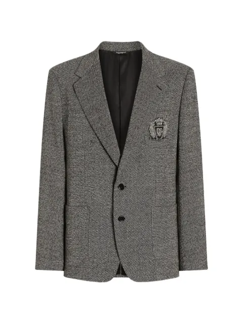 Dolce & Gabbana Portofino single-breasted jacket in birdseye wool Grey G2WX9ZFMBAS