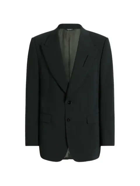 Dolce & Gabbana single-breasted micro-rib jacket Green G2WS1TFUBG3