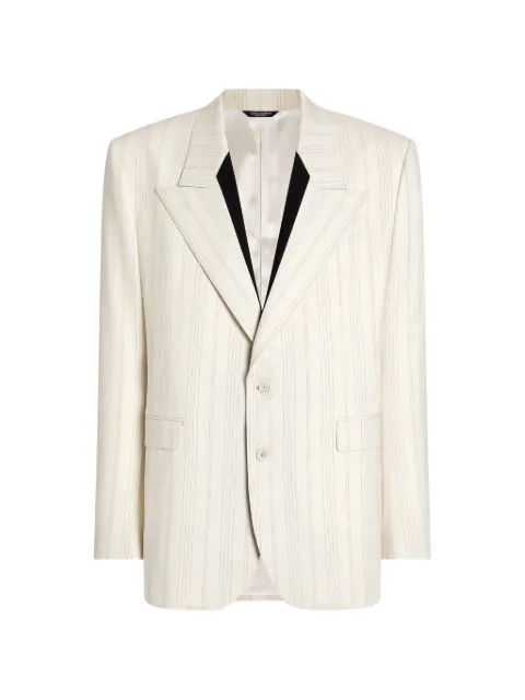 Dolce & Gabbana Sinatra single-breasted pinstripe wool jacket Neutrals G2WQ5TFRZAR