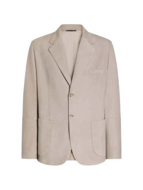 Dolce & Gabbana single-breasted jacket in suede Neutrals G2WN7LHULUU