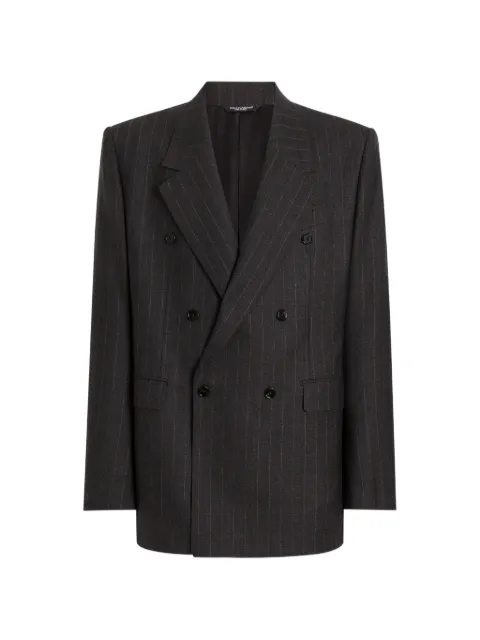 Dolce & Gabbana Palermo double-breasted pinstripe wool jacket Grey G2VN7TFR23W