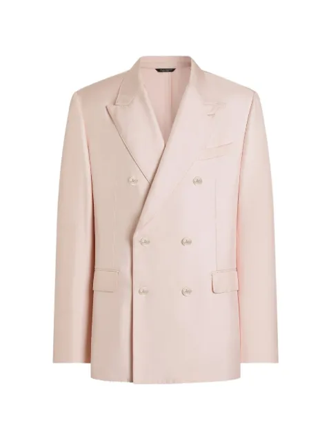 Dolce & Gabbana Sicilia Light double-breasted silk twill jacket Pink G2VD4TFU1XB