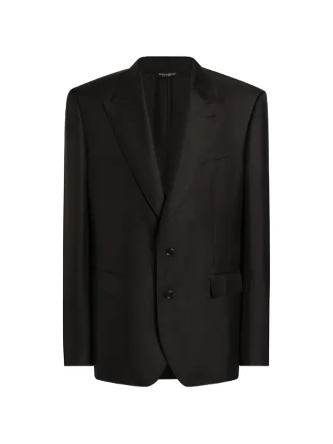 Dolce & Gabbana Sicilia light single-breasted silk twill jacket Black G2UQ8TFU1XB