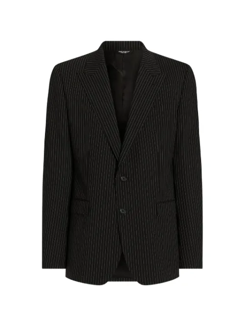 Dolce & Gabbana Martini light single-breasted pinstripe wool jacket Black G2UN2TFRBDQ