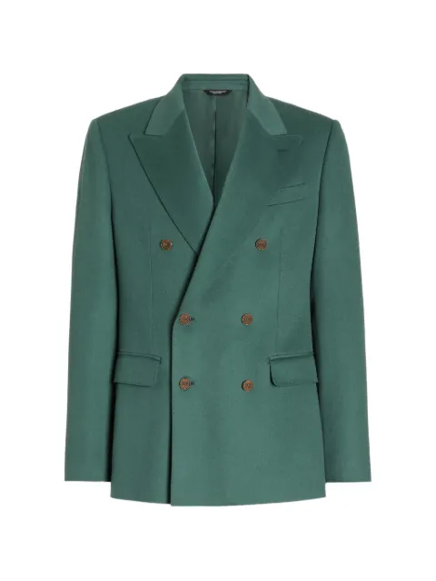 Dolce & Gabbana Sicilia light double-breasted cashmere jacket Green G2TV8THU2BZ