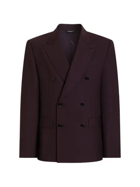Dolce & Gabbana Sicilia light double-breasted wool jacket Purple G2TV8TFUBG5
