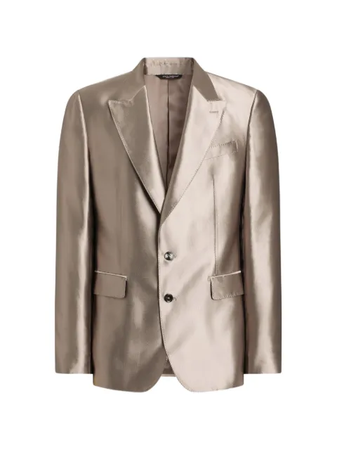 Dolce & Gabbana Sicilia Light single-breasted silk shantung jacket Neutrals G2TV4TFU1L6