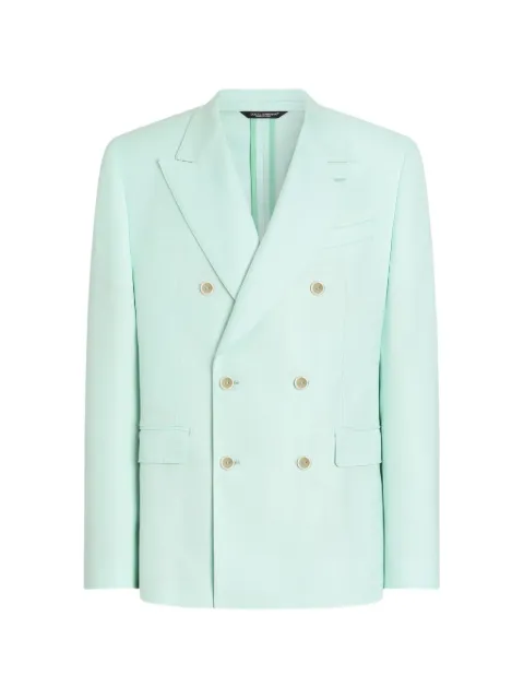 Dolce & Gabbana Sicilia Light double-breasted viscose jacket Blue G2QS7TFU8CQ