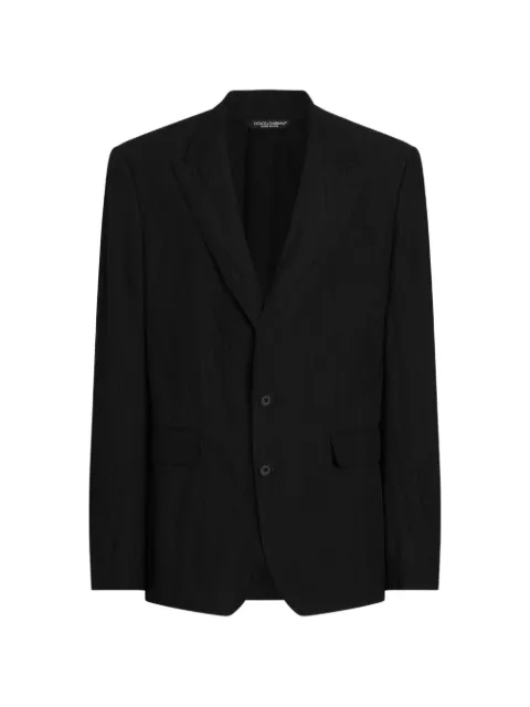 Dolce & Gabbana Sicilia light double-breasted cotton jacket Black G2QS6THUMWE