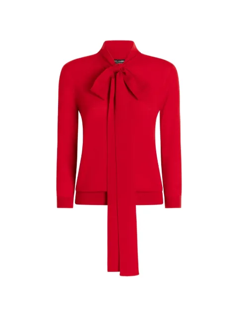 Dolce & Gabbana bow-detail long-sleeve sweater Red FXZ52TJDVM3
