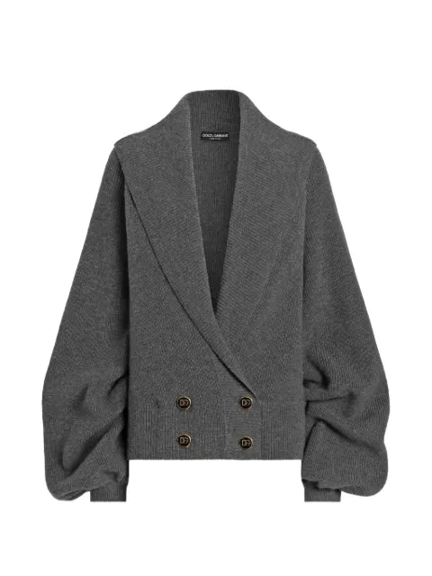 Dolce & Gabbana half english rib knit cardigan Grey FXVFITJDVMT