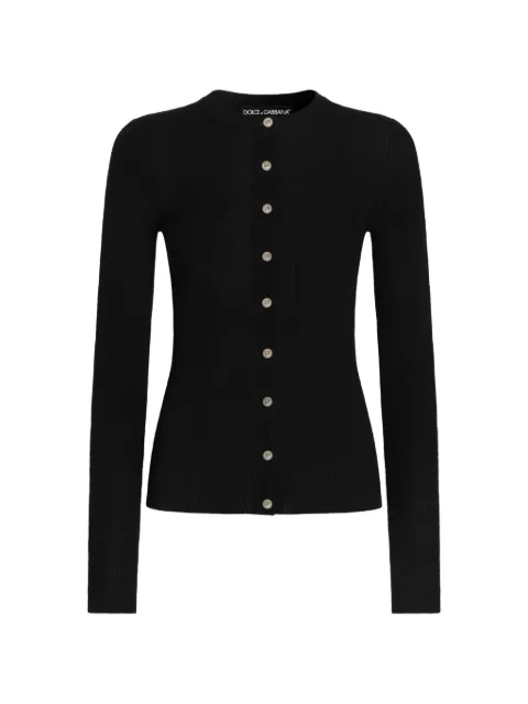 Dolce & Gabbana ribbed cashmere cardigan Black FXVF5TJBW25