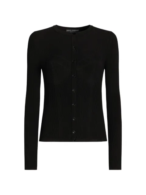 Dolce & Gabbana ribbed viscose-knit cardigan Black FXVETTJAIR5