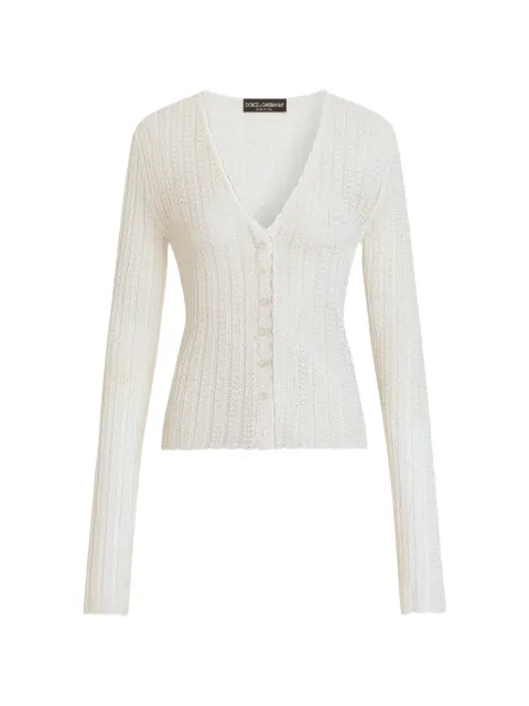 Dolce & Gabbana cotton lace-knit cardigan Neutrals FXVE5ZJGMEN