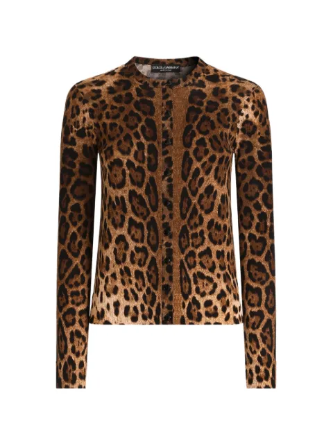 Dolce & Gabbana leo-print wool cardigan Neutrals FXV09TJDVGG