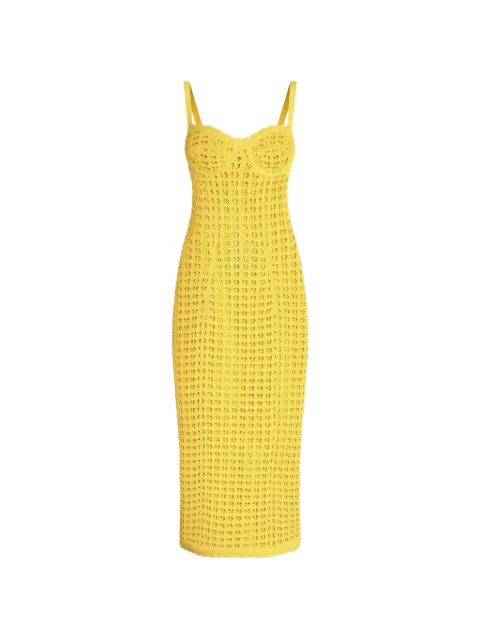 Dolce & Gabbana crochet bustier dress Yellow FXS51TJGMMD