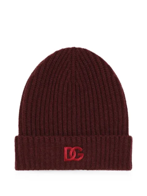 Dolce & Gabbana English rib knit hat Red FXQ28ZJBW2N
