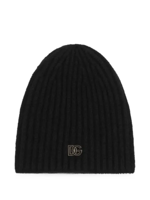Dolce & Gabbana english rib knit hat Black FXQ22TJGMLA