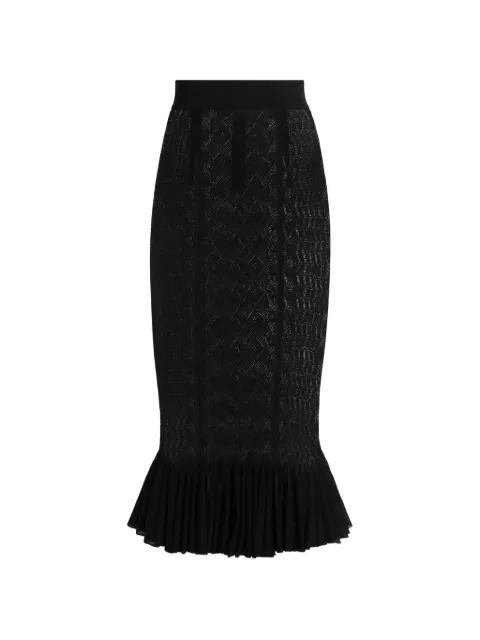 Dolce & Gabbana lace-stitch knit skirt Black FXO56TJBMP8