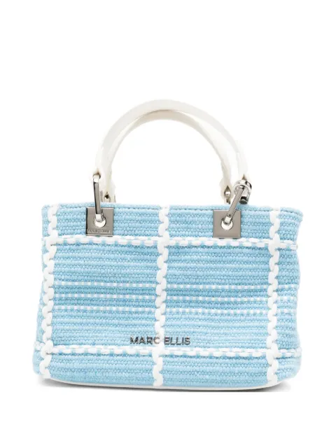 Marc Ellis check-pattern woven tote bag Blue KRISSYSLUXEBLUE