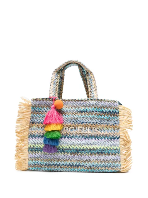 Marc Ellis Buby fringe-trim tote bag Blue BUBYSCLAIREMMULTISKY