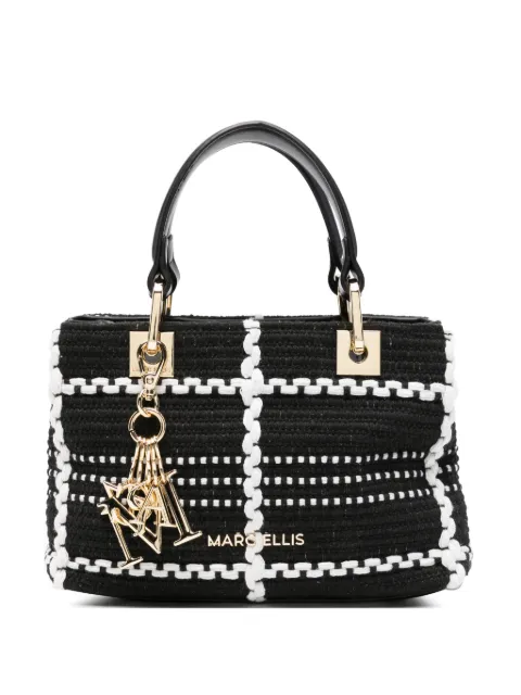 Marc Ellis Krissy check-pattern logo-charm tote bag Black KRISSYSLUXE