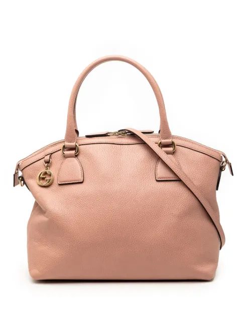 Gucci Pre-Owned 2000-2015 Medium Leather GG Charm Dome satchel Pink QYW06H0HIKG6KJBY