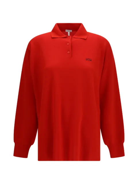 LOEWE logo-embroidered polo sweater Red S540Y14KHJ