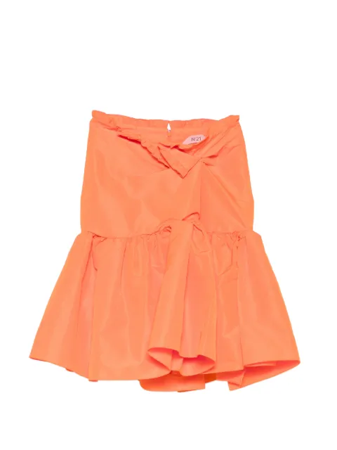 Nº21 ruffled-trim knotted skirt Orange C1015844