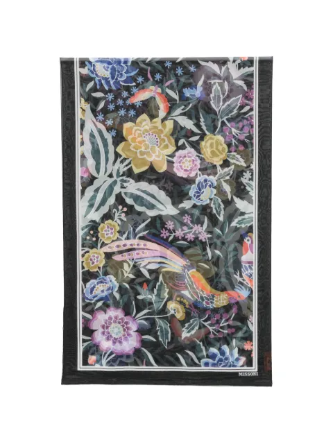 Missoni floral-print bird-motif scarf Black SA67GEDA660