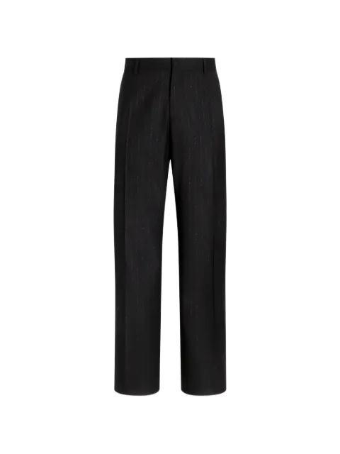 Dolce & Gabbana Pinstripe Wool Trousers Black GYZMHTFRBDS