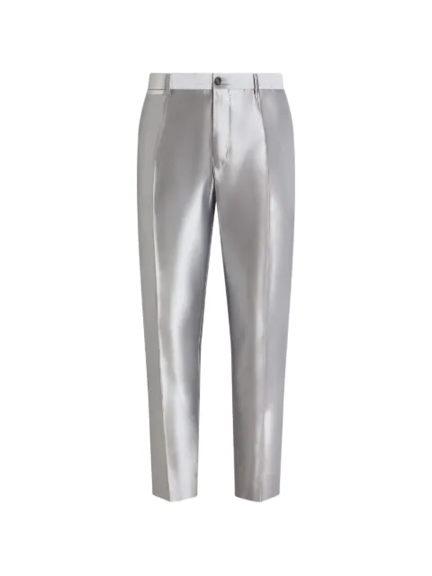 Dolce & Gabbana silk shantung trousers Silver GY6FETFU1L6