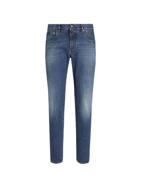 Dolce & Gabbana logo-patch straight jeans Blue GY07CZG8PQ3