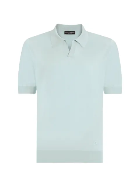 Dolce & Gabbana silk polo shirt Green GXZBUZJBSPK